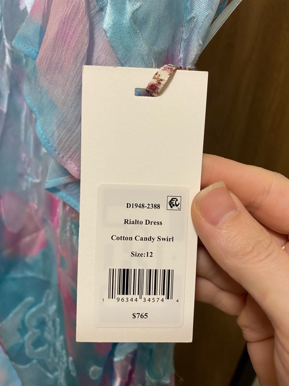 NWT LoveShackFancy Rialto cotton candy swirl Floral silk blend Ruffle maxi 12 - Picture 8 of 9
